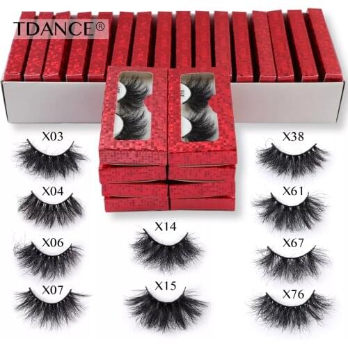 TDANCE 25mm Mink Lashes Wholesale Eyelashes Bulk 5/10/30/50/100 Pairs Soft Fluffy Messy Natural Mink Lashes Makeup Mink Eyelash