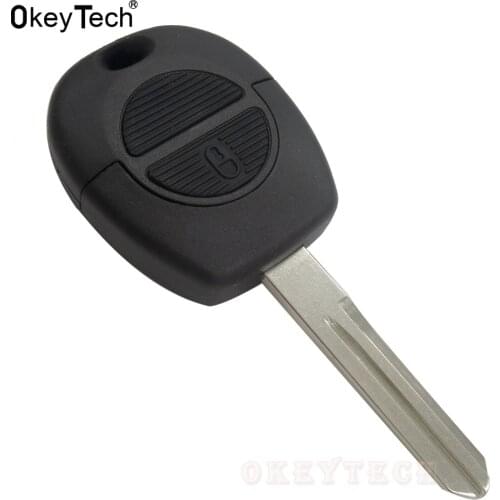 OkeyTech 2 Buttons Remote Car Key Shell Case Combo Uncut Blade for Nissan Primera Micra Terrano Almera X Trail Flip Fob Car Key