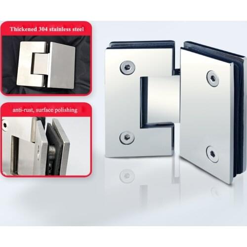 304 stainless steel glass door hinge 135 degree shower room fitting bathroom clamp