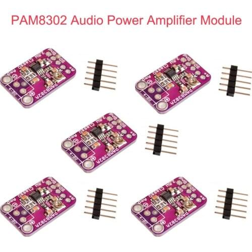 5Pcs CJMCU-832 PAM8302 2.5W Single Channel Class D Audio Power Amplifier Module PAM8302A Development Board FZ3420