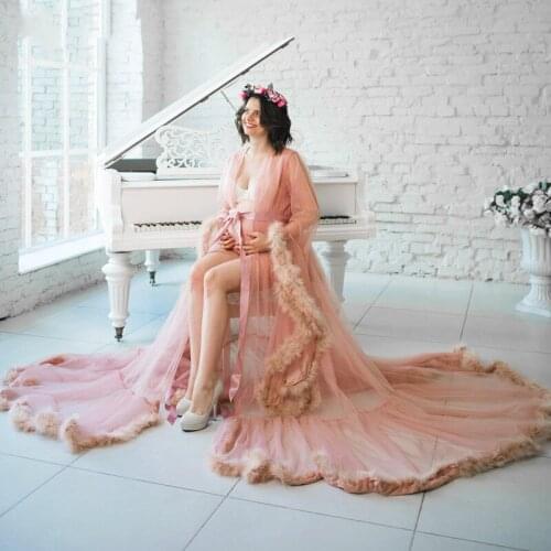 Vestido De Festa Feather Longarm Full Party Formal Evening 2021S exy Pink Prom Dress Women Plus Size