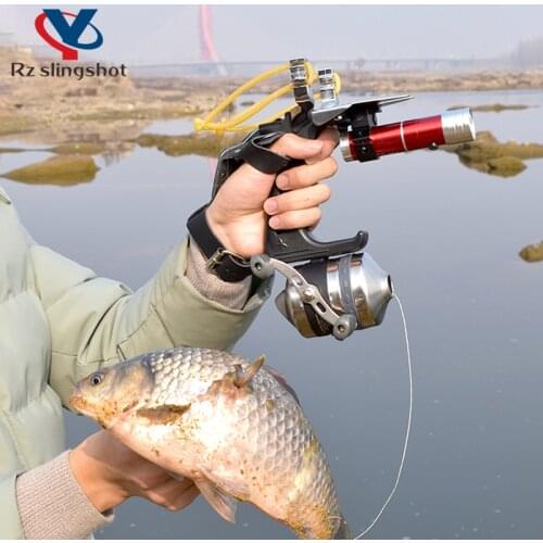 Big Power New Fishing Slingshot with Laser Outdoor Hunting Catapult Outdoors Fishing Compound Bow Catching Fish