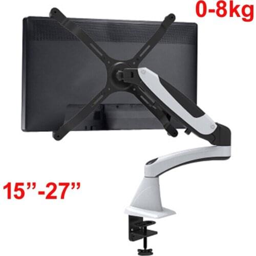 DL-112GM Desktop17-27" grommet clamp base LCD LED Monitor Holder Arm Gas Spring Full Motion TV Mount Loading 0-8 kgs