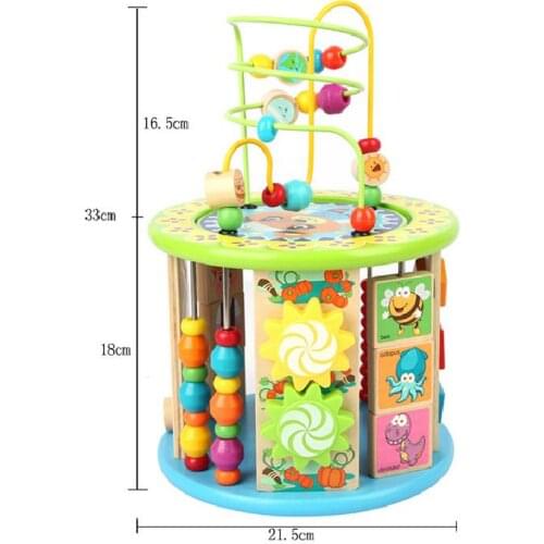 Ooden beaded treasure chest toy multifunctional 10-in-1 puzzle beaded beaded beaded early education exercis Childrens Gift Toys