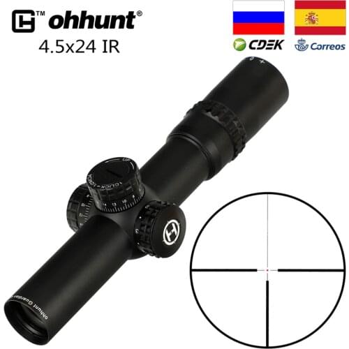 Tactical ohhunt Guardian 4.5x24 IR Hunting Rifle Scope 1/2 Half Mil Dot Reticle 30mm Tube Optics Sight Turrets Reset Riflescope