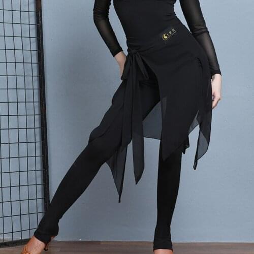 Mesh Latin Dance Pants Women Tango Dance Outfits Samba Dance Wear Stage Costume Designer Clothes Ballroom Practice Wear DL7087