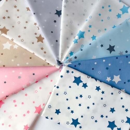Stars 100% Cotton Fabric DIY Sewing Craft Patchwork Quilting Cushion Apparel Handwork Kids Dress Home Textile Cloth Tissus