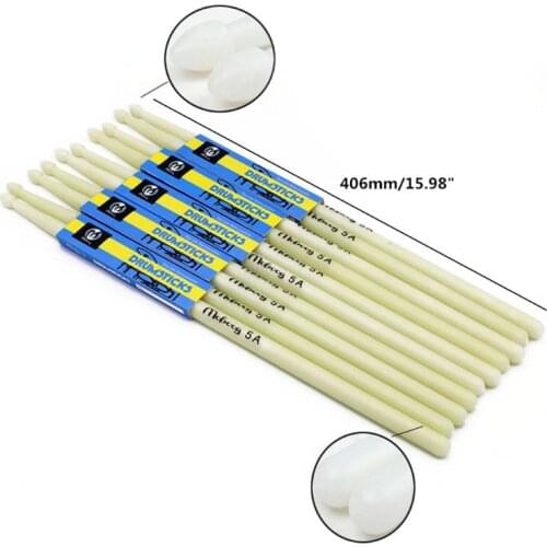 1pair 5A Luminous Drum Stick Drum Set Fluorescent Drumsticks Glow in The Dark Wholesale Dropshipping