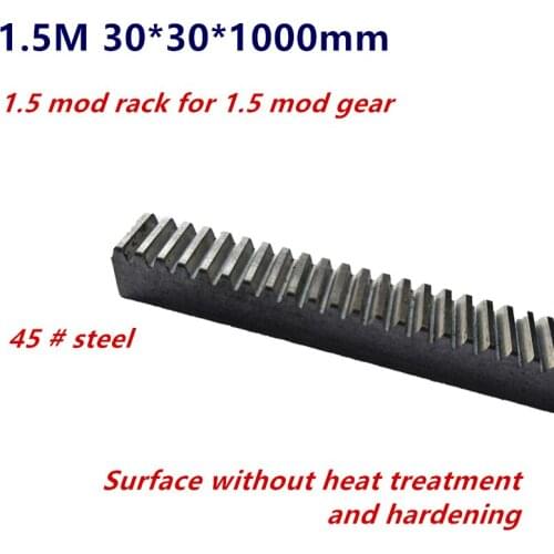 1pc 1.5M 1.5 Mod 30*30*1000mm Mold Gear Rack Precision CNC Rack Straight Teeth Toothed rack Router