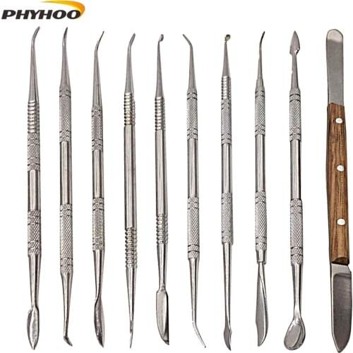 10 pcs/set Dental Lab Equipment Wax Carving Tools Set Surgical Dentist Sculpture Knife Instruments Tool Kit