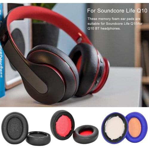 2pcs Elastic Headset Cushions Wear-resistant Shock-proof E-sport Headphone Pad Replacement For Anker Soundcore Life Q 10/Q 10 BT