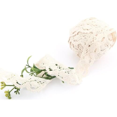 2015 New 2.5 CM Cream-Colored Knitted 100% Cotton Thread Lace DIY Handmade Exclusive For Cloth Dress 10 M/Lot HB-1-2