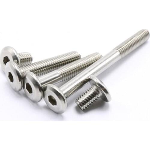 30pcs M4 nickel plated Allen oblique big flat head screws hex socket Inverted headed bolts furniture screw bolt 6mm-25mm length