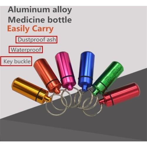 Apsule Shape Aluminum Pill Case Delicate Seal Medicine Organizer Box Keychain Outdoor Pocket Pill Mini Seal Waterproof Container