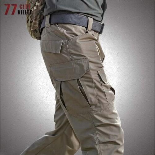 Multi-pocket Tactical Pants Men Waterproof Wear-resistant SWAT Combat Cargo Trousers Military Anti-Pilling Stretch Work Joggers