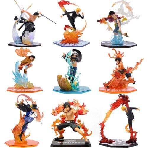 One Piece Anime Monkey·D·Luffy Roronoa Zoro Sanji Trafalgar Law Portgas·D· Ace Pvc Action Model Collection Cool Stunt Figure Toy