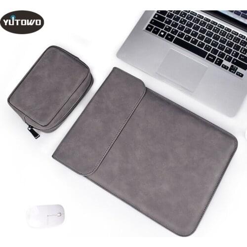 Soft PU Leather Laptop Sleeve For Macbook Air Pro 13 14 15 inch Laptop Bag 15.4 Notebook Tablet Case For Xiami DELL Lenovo Cover