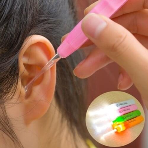 Ear Cleaning Light Ear Cleaner Spoon Earpick Ear Wax Removal Tool Baby Ears Cleaning Tool with Magnifier Two Spoons Gift