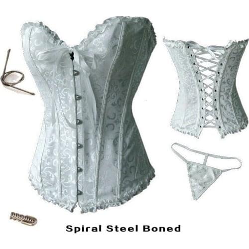 Gothic steampunk corset top корсет женский Steel Boned corset sexy lingerie bustier top карсет 8900
