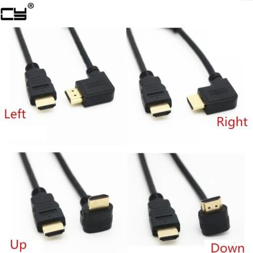 HD-90 Degree Right & Left Angled Type A Male To HD-Male Cable 1.4 1080P 3D For PS3 Projector HD Computer Cable 150cm/1.5m