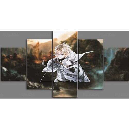 Hd Prints Picture Wall Artwork Modular Painting Seraph of the End Poster Canvas 5 Set Living Room Anime Home Decoration Framed