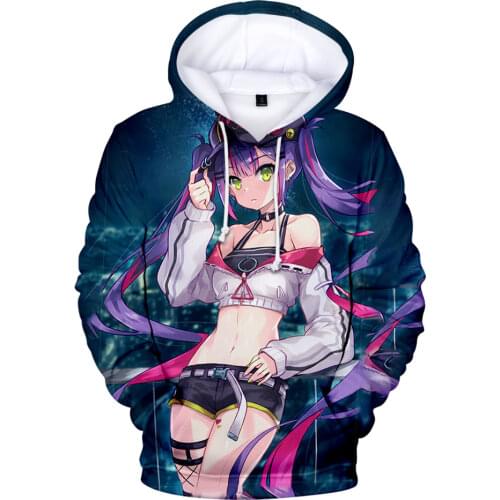HOLOLIVE VTuber Cartoon Tokoyami Towa Hoodie Men women Autumn/Winter Casual Sweatshirts Kawaii Boys girls kids Anime Clothes