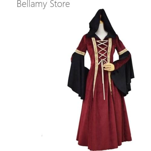 Classical Gothic Lolita Fanzy Fantasy Middle Ages Vintage Witch College Long Dress