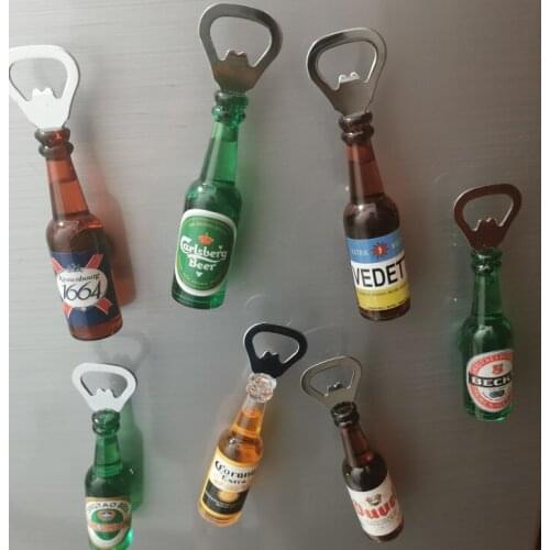 Creative Beer Bottle Opener Fridge Sticker Wine Bottle Type Beer 3d Home Bottle Opener Fridge Random Sticker
