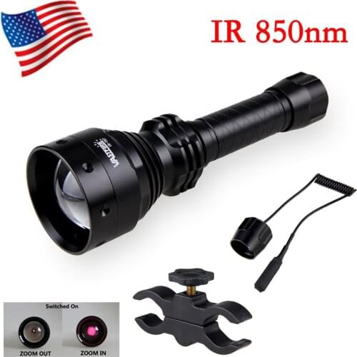 Zoomable IR 850nm Night Vision Hunting Light Tactical Weapon Gun softair element Flashlight+Rifle Scope Mount+Pressure Switch
