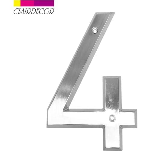 Brushed Nickel 152mm Very Big House Number Door Address Number Zinc Alloy Screw Mounted Outdoor Address Sign # 4
