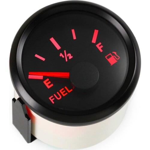 Pack of 1 52mm Fuel Level Gauges E-F Fuel Level Meters 0-190ohm 240-33ohm with Red Backlight 9-32vdc for Car Truck Boat Yacht
