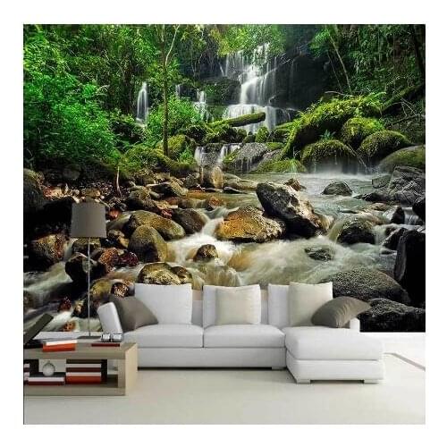 HD Photo Watefall Wallpaper Mural Nature Landscape Wall Paper for Living Room Bedroom Wallpapers Hotel Decor Papel De Parede