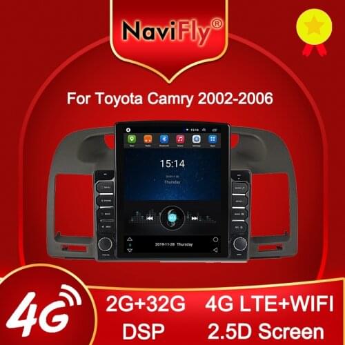 Navifly 2.5D 9.7" Tesla style for Toyota Camry 5 XV 30 2002-2006 Android video Car radio multimedia player navigation gps No DVD