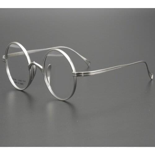 Pure Titanium Reading Eyeglasses Vintage Women Full Rim Round Optical Frame Anti-reflective Prescription Readers Glasses Men