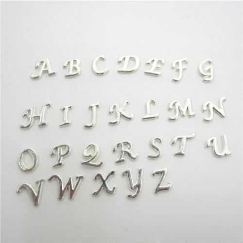 Wholesale 130pcs/lot Silver/Gold Alphabet Letters Floating Charms Living Glass Memory Lockets Pendants DIY Jewelry (A-Z per 5pcs