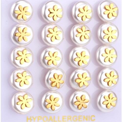 LUXUKISSKIDS Wholesale Kids Stainless Steel Earrings Jewelry Factory 10pairs/lot Pearl Earings For Fashion Women Girl Jewelry