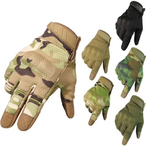 Outdoor Tactical Full Finger Gloves Military Shooting Hiking Hunting Rock Climbing Bike Gym Armor Touch Screen Gloves