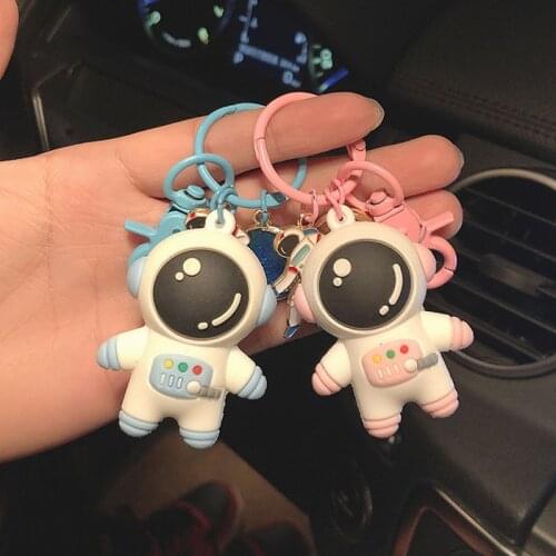 Cartoon Spaceman Starry Universe Doll Keychain Women Couple Backpack Car Pendant Key Chain Ring Gift Accessories