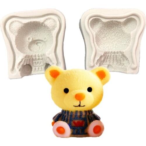 Sitting Bear Mousse Silicone Mold Candy Chocolate Biscuits Molds Ice Cube Candle Soap Mould Baking Fondant Cake Decoration Tools