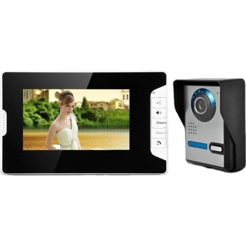 7 Inch Wire Color LCD Video Door Phone Doorbell Intercom Kit Visual Video Intercom with IR-CUT HD 700TVL Rainproof Camera Unlock