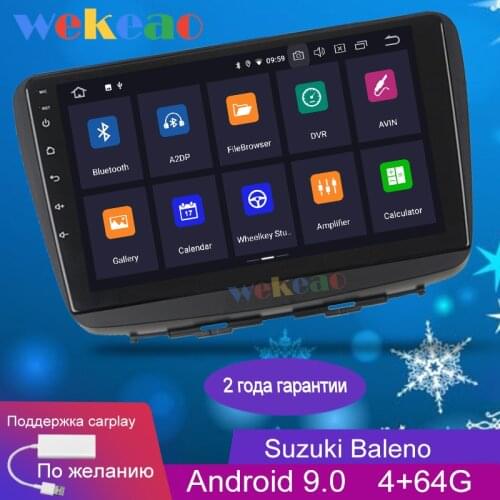 Wekeao Touch Screen 9'' 1 Din Android 9.0 Car Dvd Multimedia Player For Suzuki Baleno Car Radio GPS Navigation 2016-2019 WIFI