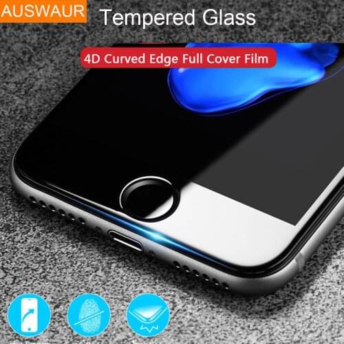 For Iphone 6,7, 6s 7 Plus 8 ,Real 4D Curved Edge Full Cover Mobile Phone Tempered Glass Front Screen Protector Protective Film