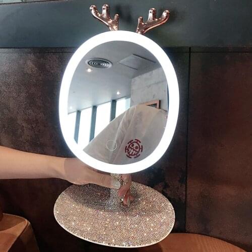Led vanity mirror with light touch screen adjustable lampstand vanity mirror bedroom home decoration lovely makeup lighting