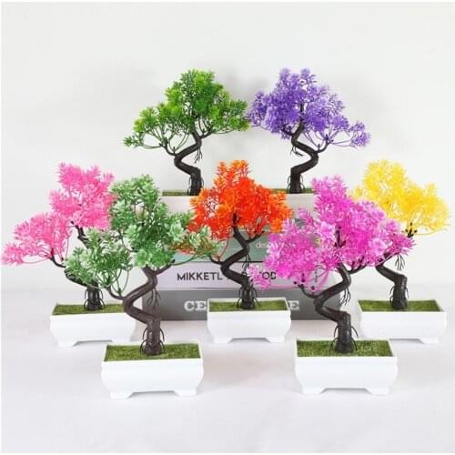 1pc Artificial Bonsai Simulation Otted Plant Ornament Home Garden Hotel Realistic Potted Home Coffee Table Balcony Decoration
