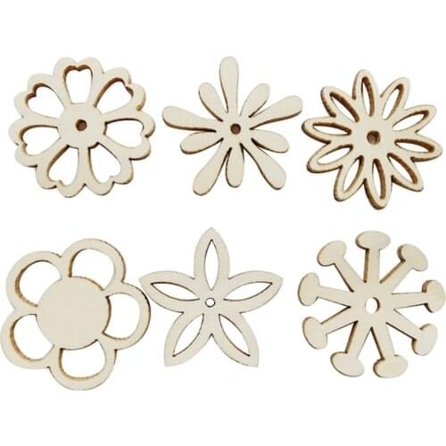 200Pcs Wooden Pendants Unfinished Wood Chips DIY Handmade Crafts Children Graffiti Home Decor