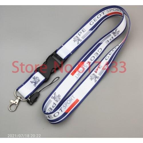5pcs JDM Racing Peugeot Sport RCZ Car Lanyard Phone ID Card Neck Strap Rope