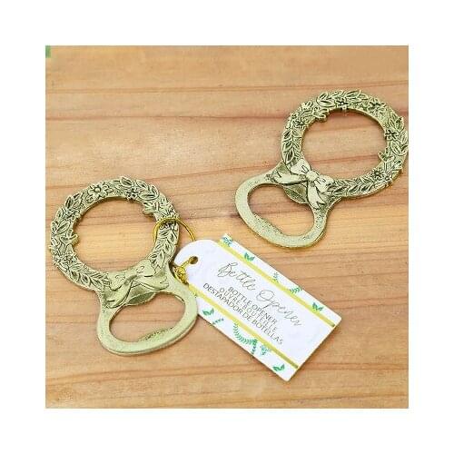 Antique Gold Laurel Bottle Opener Wedding Beer Openers Bar Party Supplies Birthday Party Return Gift 50pcs