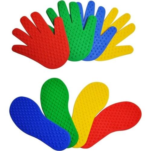 8 Pairs Hands and Feet Game 4 Color Toys for Kids Jump Play Mat Sport Musculation Indoor Outdoor Game Props for Children