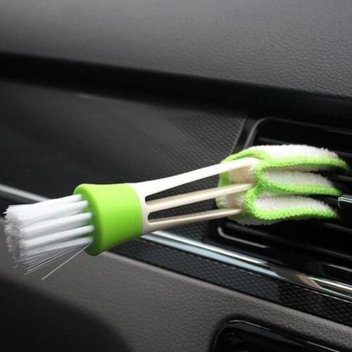 Car Brush Supplies Double Air Outlet Cleaning Brush Window Cleaning Interior Instrument Panel Cleaning Soft Hair Angel Brush