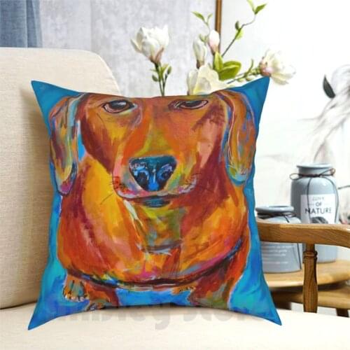 Foxy Doxie Pillow Case Printed Home Soft DIY Pillow cover Animal Dog Tracey Mackie Traceymackieart Dog Lover Dachshund